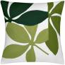 Judy Ross Textiles Hand-Embroidered Chain Stitch Fauna Throw Pillow cream/hunter/asparagus/lime